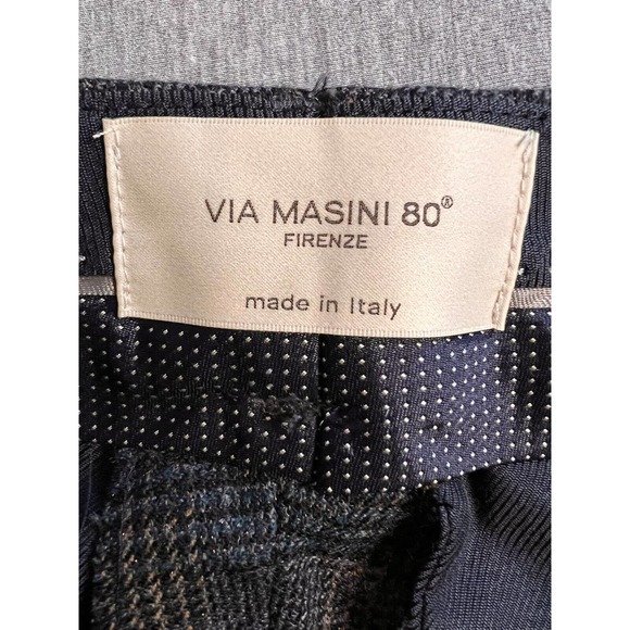 Via Masini 80 Womens Textured Check Pants Brown Bronze Thread Size IT40 US6 EUC - Picture 8 of 10